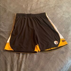 Pittsburgh Steeler, Team Apparel, Black and Yellow Athletic Shorts
